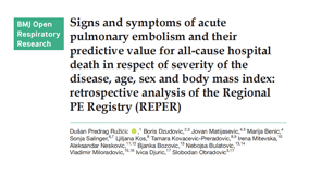 急性肺栓塞的體征和癥狀與疾病嚴(yán)重程度、年齡、性別和體重指數(shù)方面的相關(guān)性及預(yù)測(cè)價(jià)值