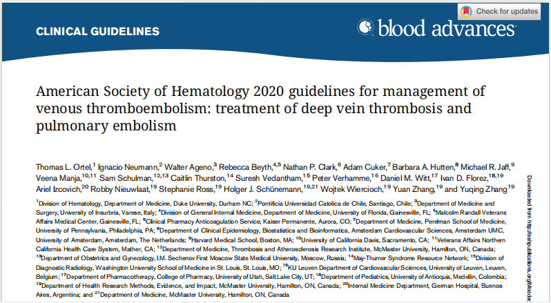 2020-2023年VTE管理指南||共識匯總—國際版